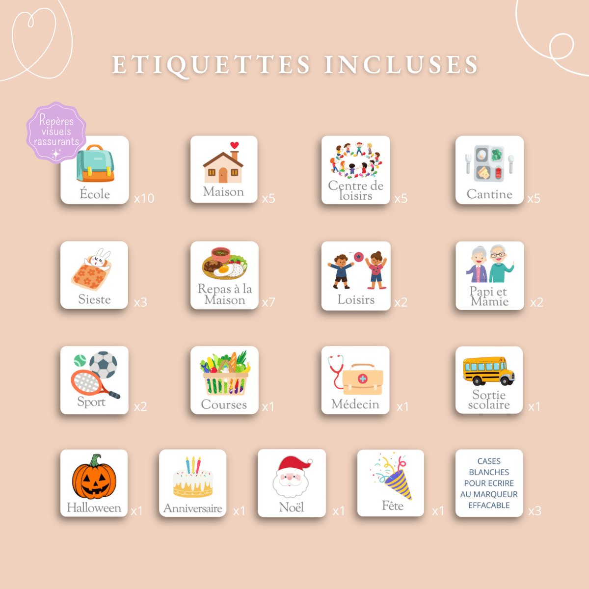 Semainier encadré – Printemps 🌷 - Petit Bonheur