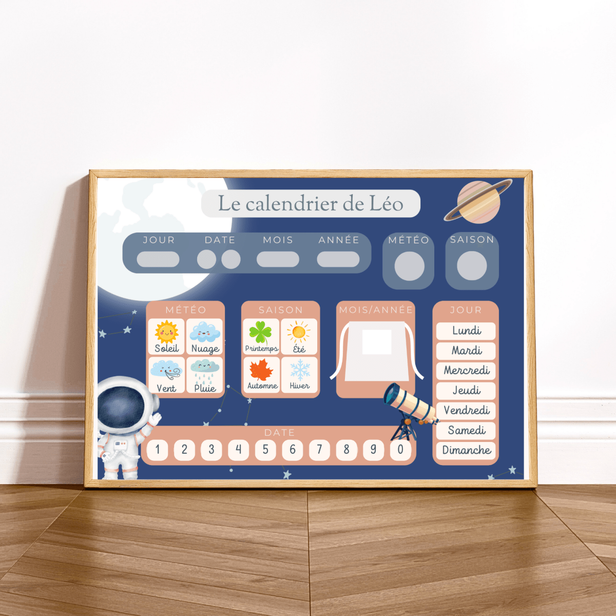Calendrier encadré – Espace 🪐 - Petit Bonheur
