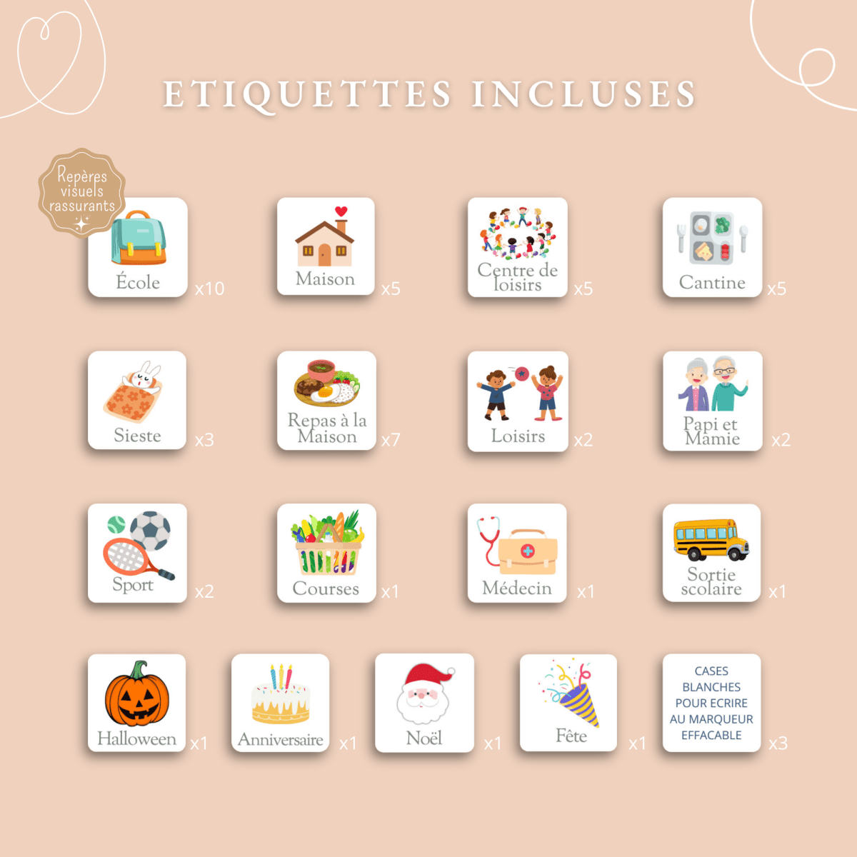 Semainier encadré – Pirate 🧭 - Petit Bonheur