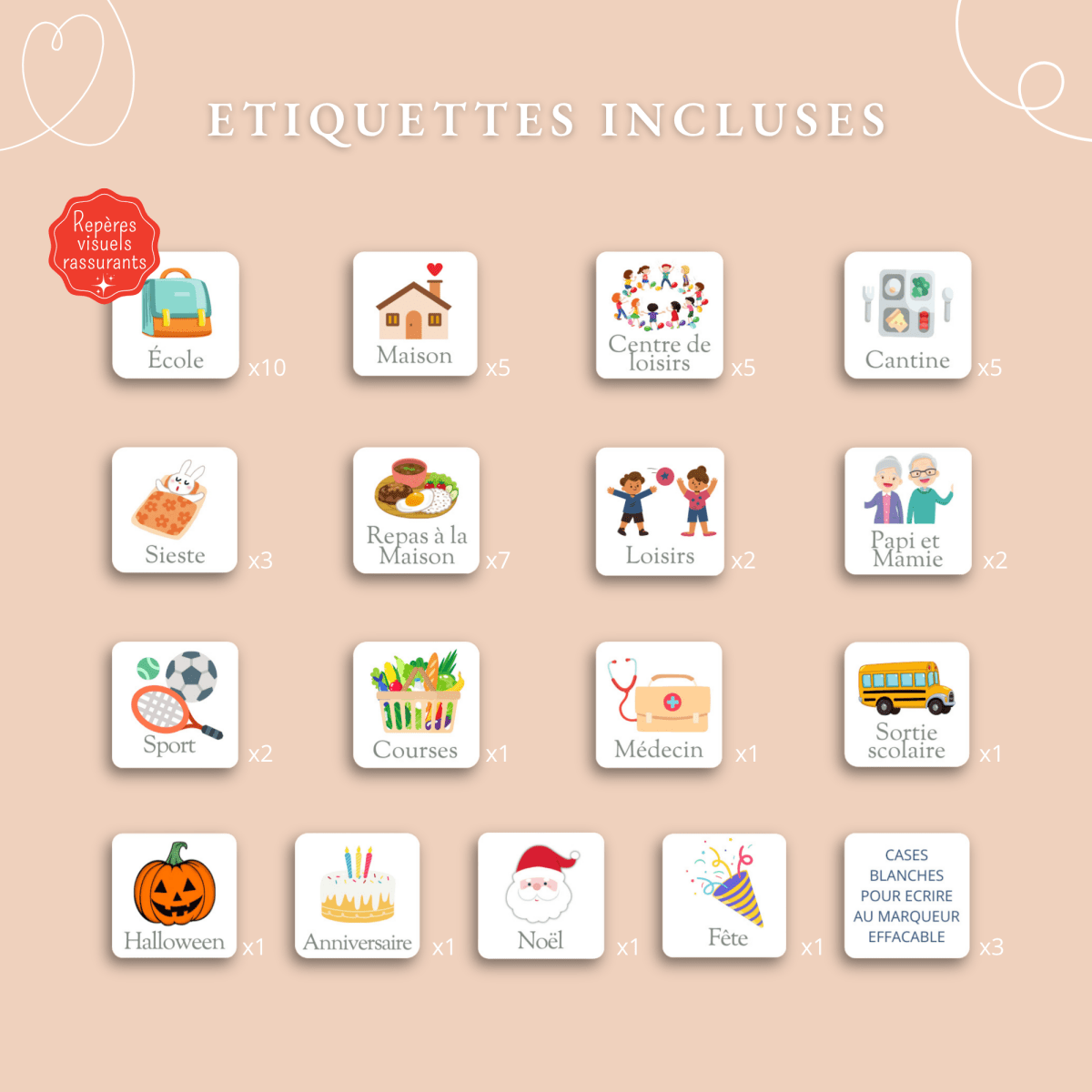 Semainier encadré – Super Héros ⭐ - Petit Bonheur