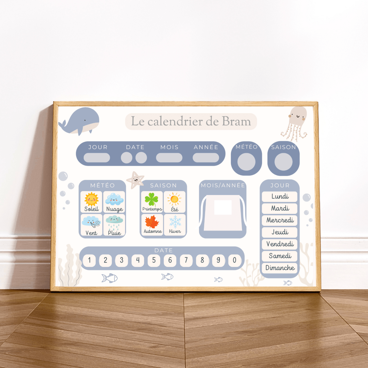 Calendrier encadré – Océan 🐚 - Petit Bonheur