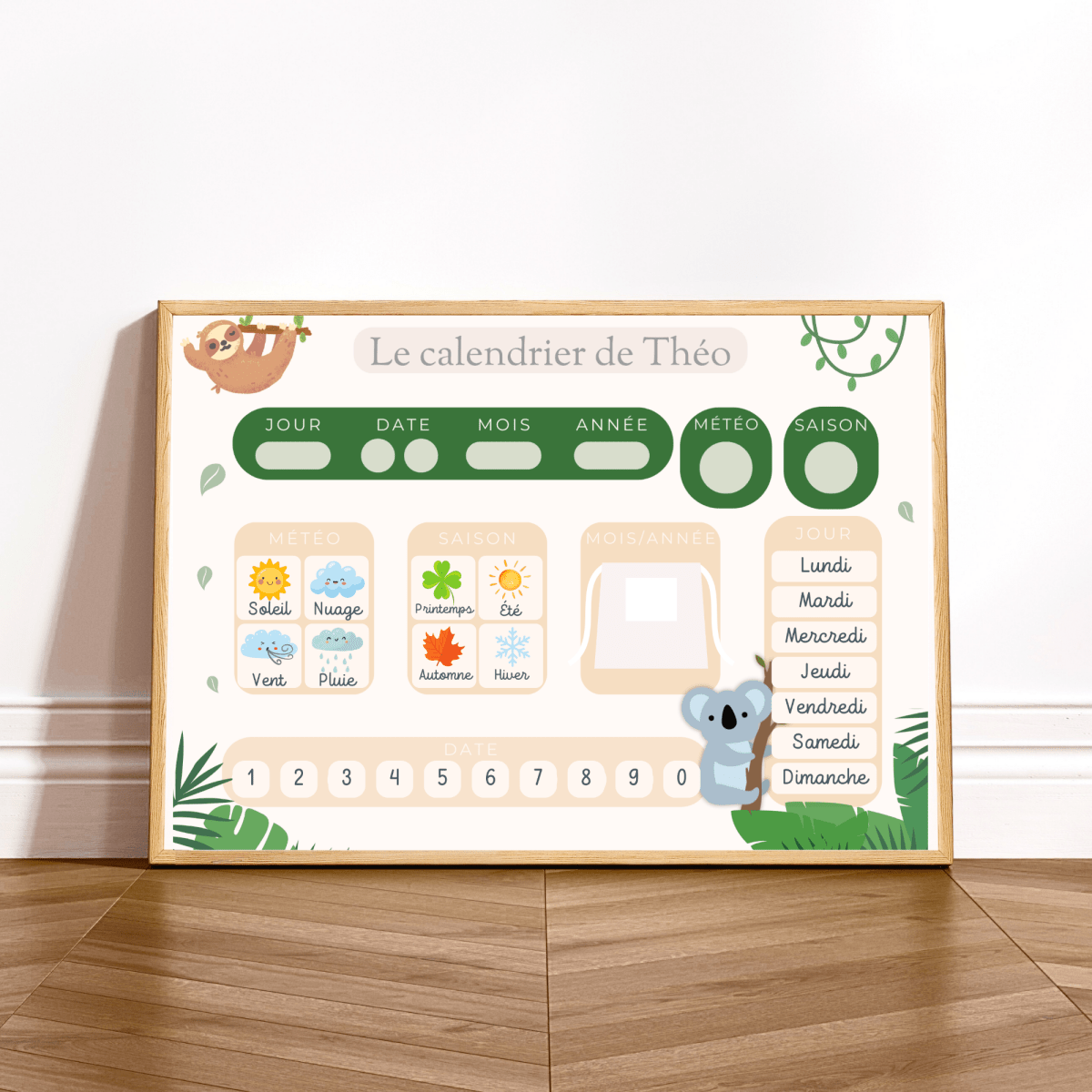 Calendrier encadré – Forêt 🌿 - Petit Bonheur