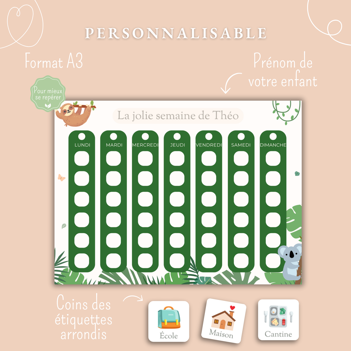 Semainier Plastifié