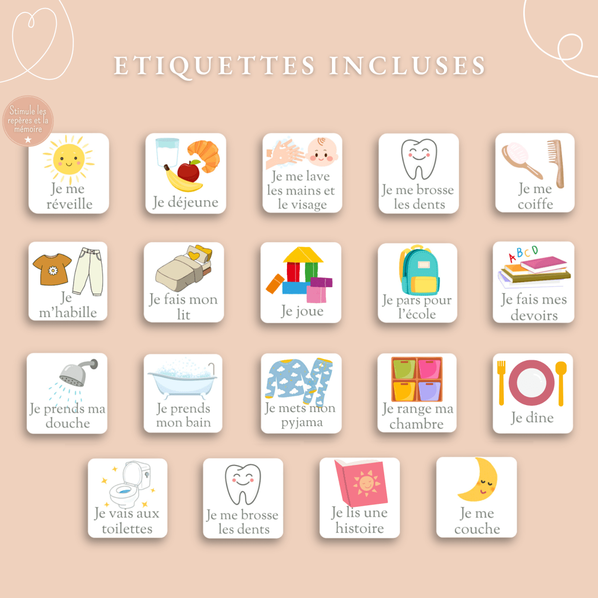 Routine encadrée – Cœur 💕 - Petit Bonheur