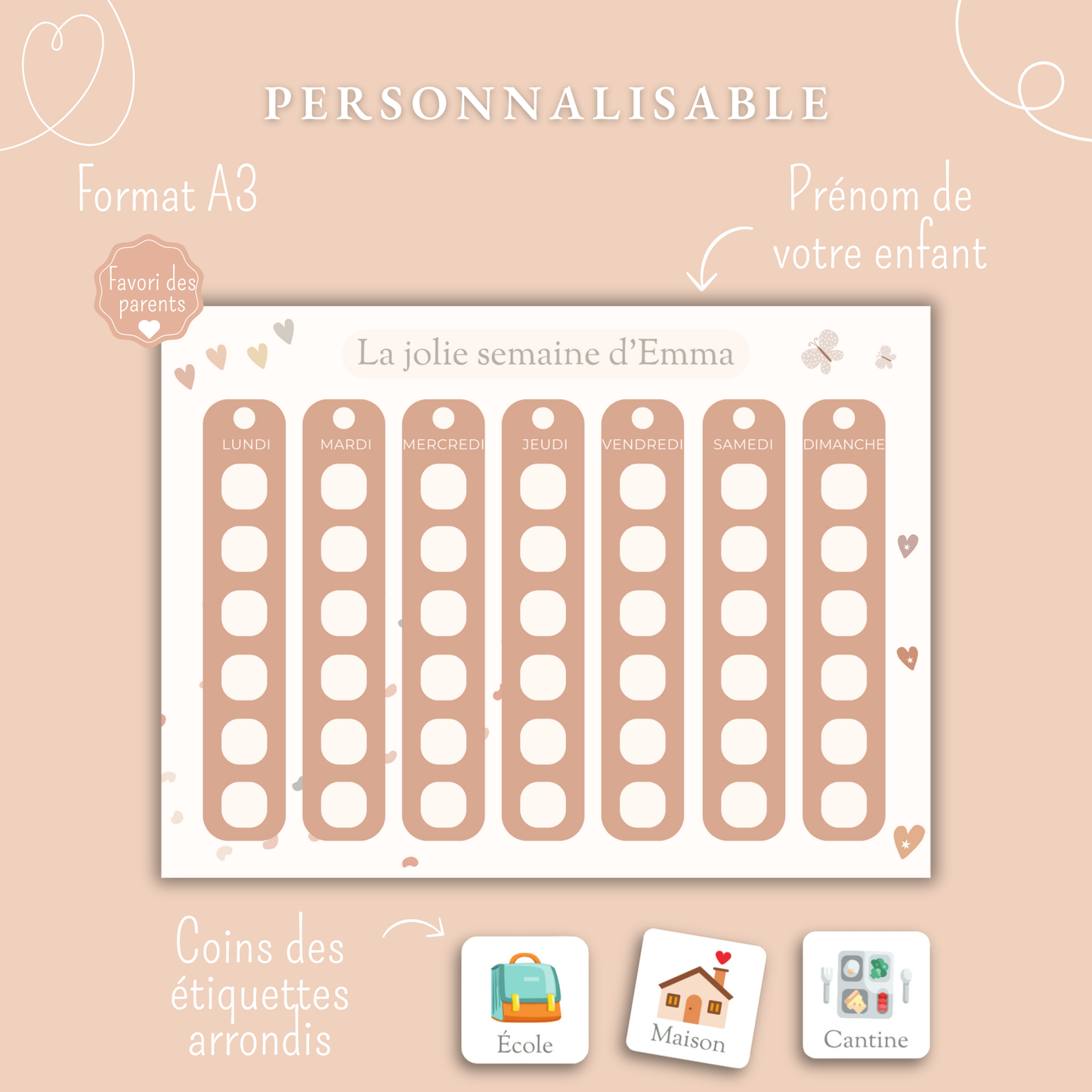 Semainier Plastifié